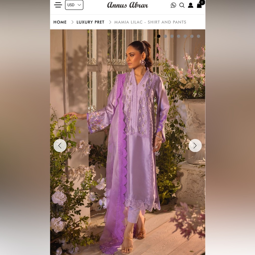 Annus Abrar suit with dupatta size M+ (worn once)
